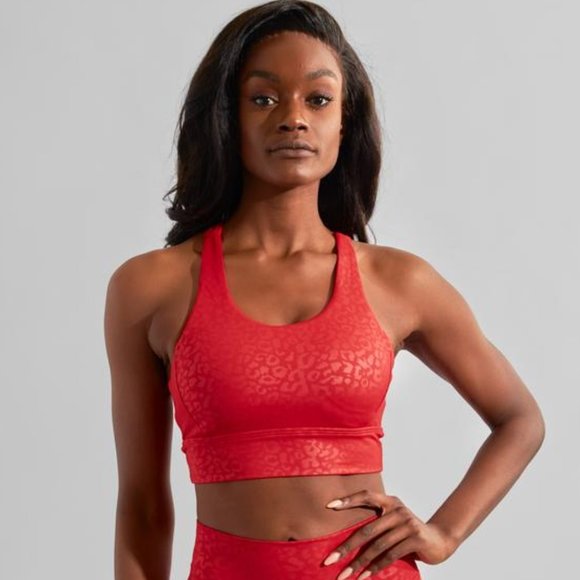 Buffbunny Collection Other - BuffBunny Rosa Sports Bra V2 in Red Leopard, XXXLarge